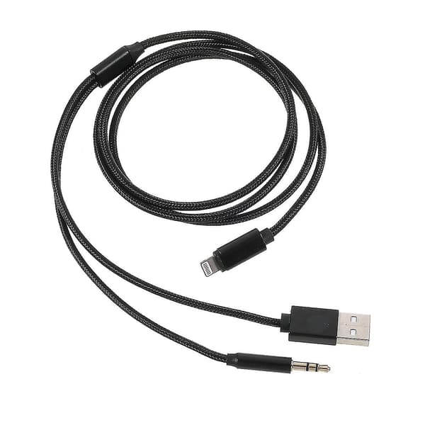 Lightning til 3.5 mm + USB-lading lydadapterkabel for iPhone iPad