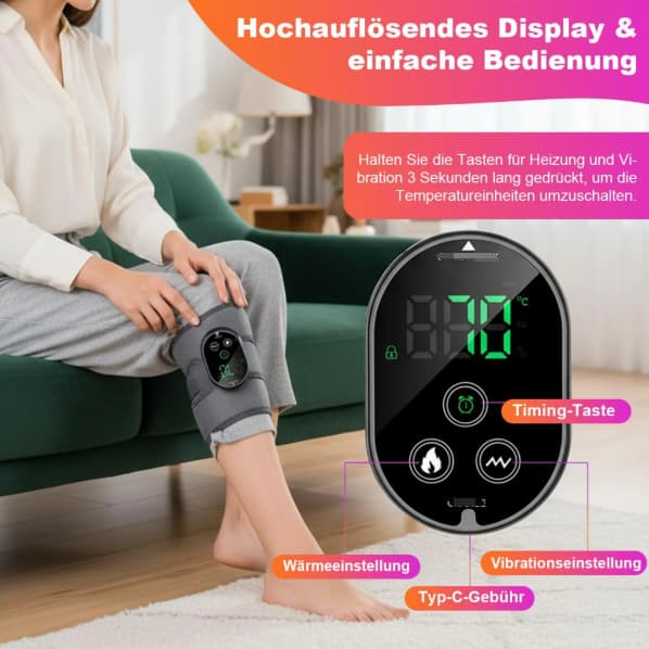 Foot Massager, 3-in-1 Foot Repair, Cordless Heated Ankle Support, 3 Vibration Modes, 6 Temperature Settings