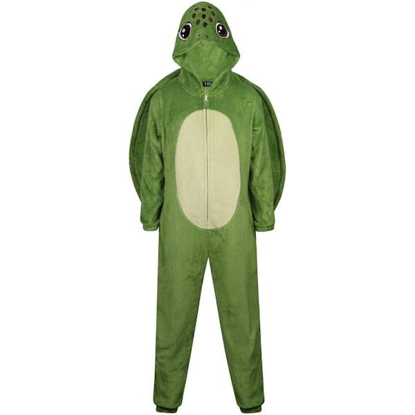 Børne Unisex Skildpadde Ansigt A2Z Onesie Heldragt Dyretema Jumpsuit - STØRRELSE: 11-12 år
