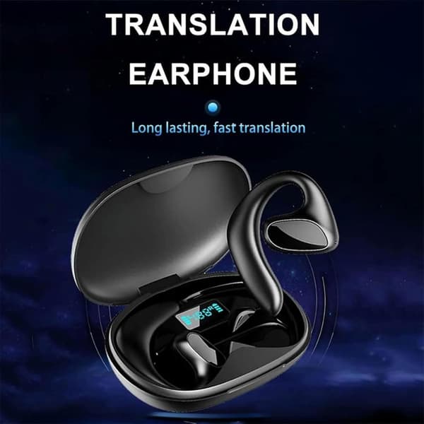 Open In-Ear Bone Conduction Translator, for Travel, Business, and Study (White)