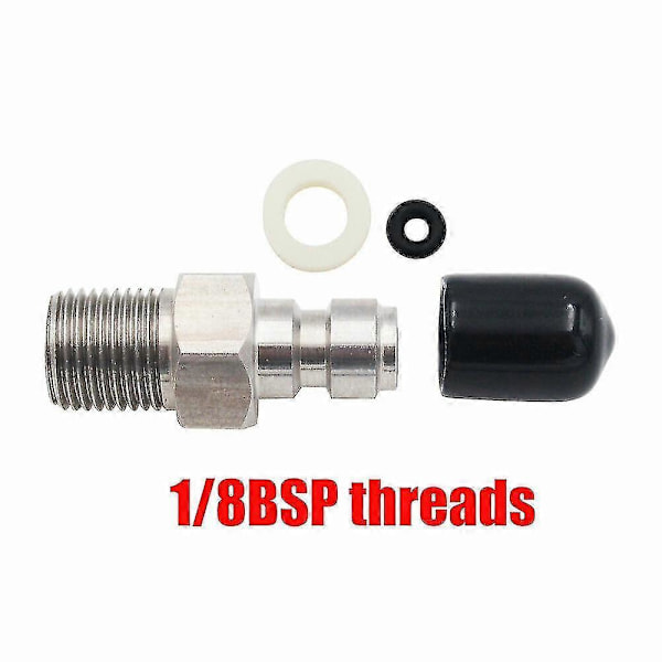 Pcp 8mm Hane Snabbkoppling 1/8 Npt 1/8bspp M10 M8 Enkelriktad Foster Rostfritt Stål Fyllnippel Med Packning Dammskydd O-ring