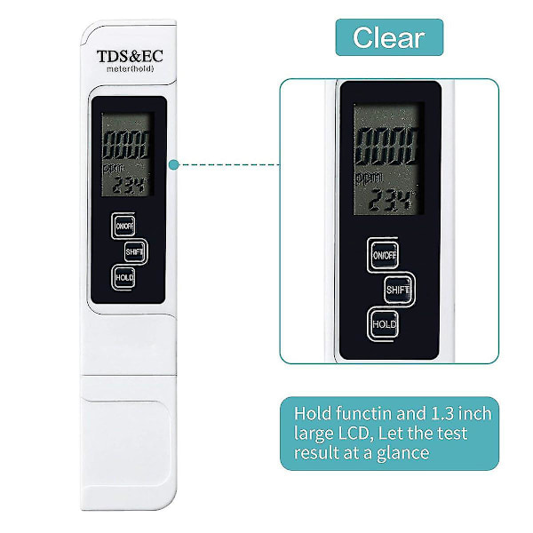 Vandkvalitetstester, Præcis Og Pålidelig, TDS Meter, EC Meter & Temp
