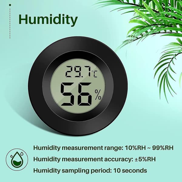 6 stk. LCD Digital Hygrometer Termometer for Drivhus Biler Hjem