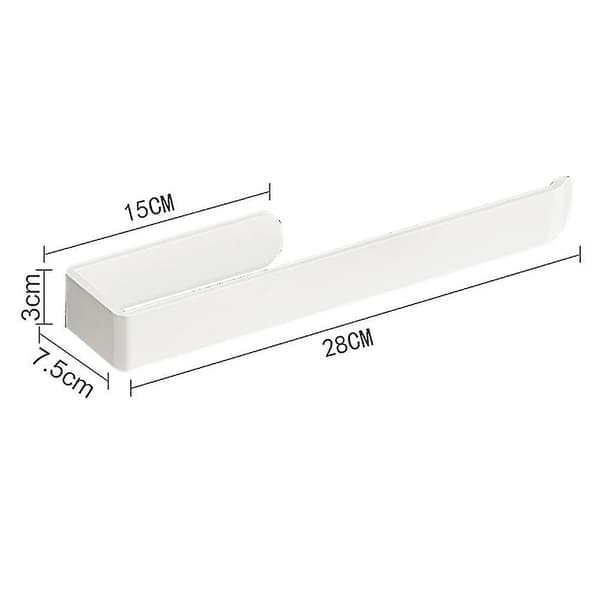 Hvid Style 28cm YOUMI Håndklædeholder Håndklæde Ring Selvklæbende Håndklæde Stang til Badeværelse, Rustfrit
