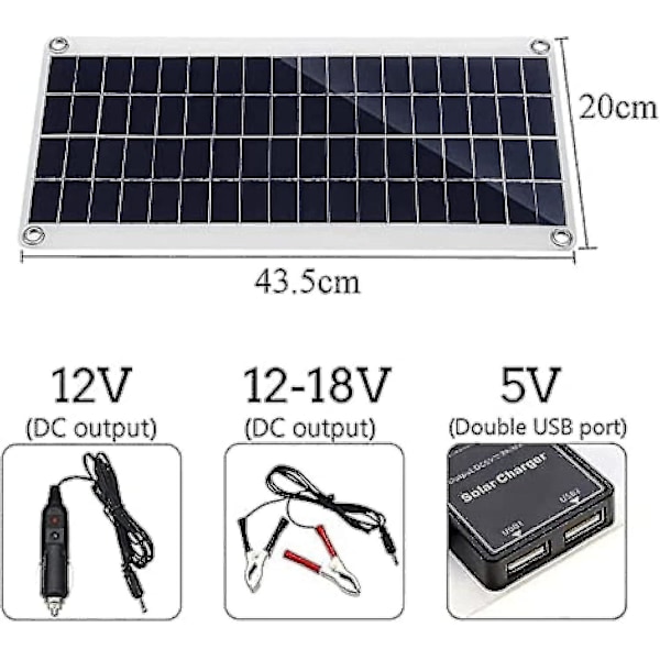 300w 12v Solpanel Kit Batterilader 300 Watt 12 Volt Off Grid System Med 10a-60a Controller-11
