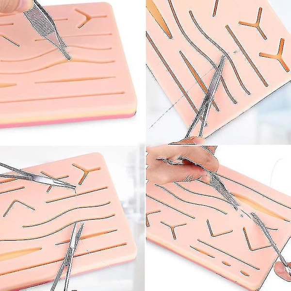 Komplett Suture Kit kompatibel med studenter, inklusive silikon Suture Pad och Suture Tool Practice Suture Kit F