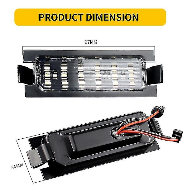 2 st Fel Fria LED-Nummerskyltslampor kompatibla med Kia Ceed Jd Ed Hyundai I30 Gd Cw Elantra Gt Accent Bil Bakre Nummer Ljus Lampor 2024THO