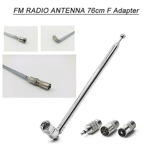 For Bose Wave F Type Radio Antenne Fm Teleskopisk Antenne 3.5mm Adapter Koblingsølv 4 stk