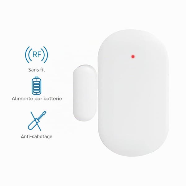 4-pack dörr- och fönstersensorer, kompatibla med 433 MHz för inomhusbruk.