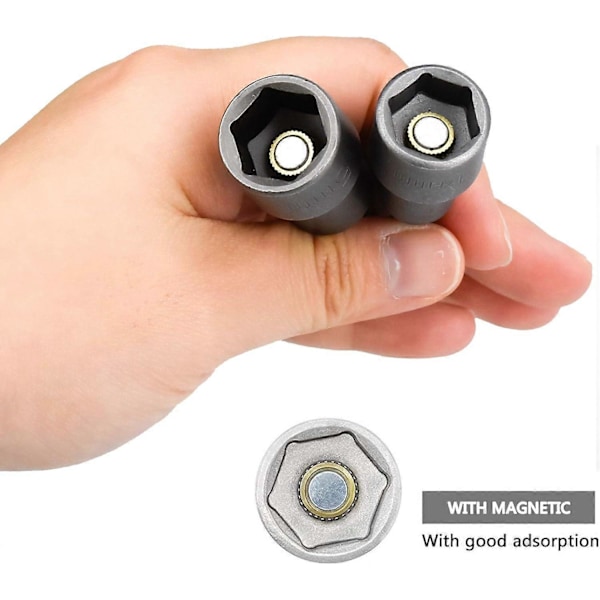 10 stk. sekskantet magnetisk pipe, 6-19mm magnetiske pipenøkler sekskantet pilotmuttersetter 2025th