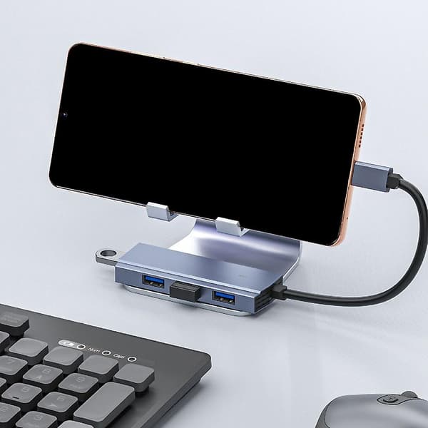 USB C Laptop Dockningsstation, 4-i-1 Typ C Hub, med 4 USB3.0 Multi-Port Adapter för Bärbara datorer, Tabl