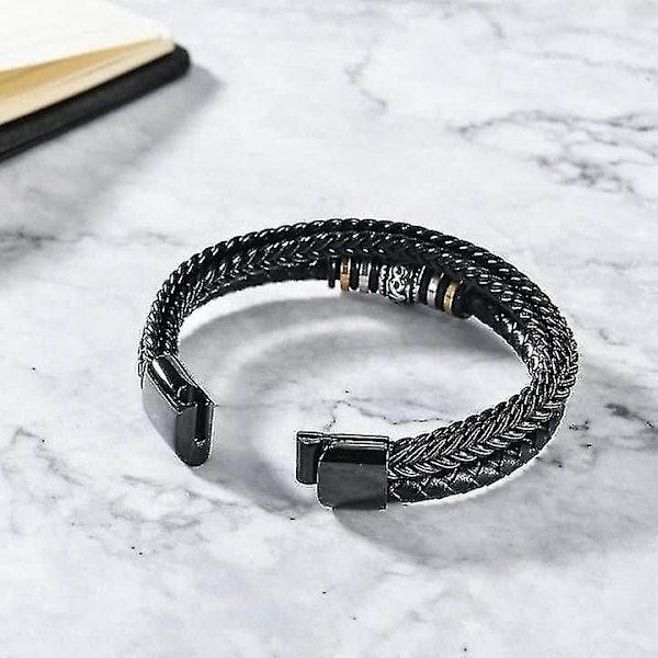 Til min søn - Elsker dig for evigt læderarmbånd, flettet læderarmbånd til mænd