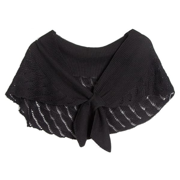 Strikket sjal-wrap til kvinder, forårs- og efterårsmode Pashmina Sort