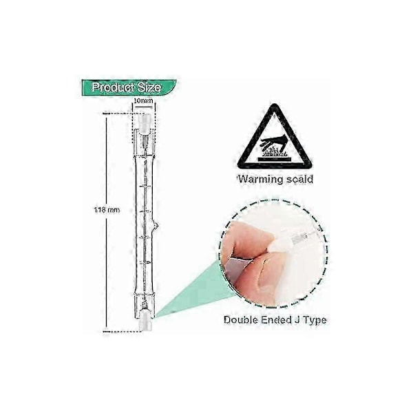 5-pakke R7s Halogenlampe 118mm 300W 220V