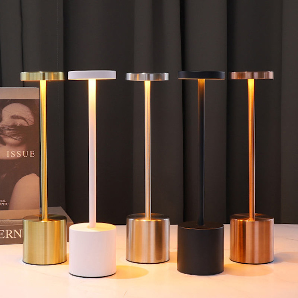 Rechargeable LED Table Lamp in Metal Black
