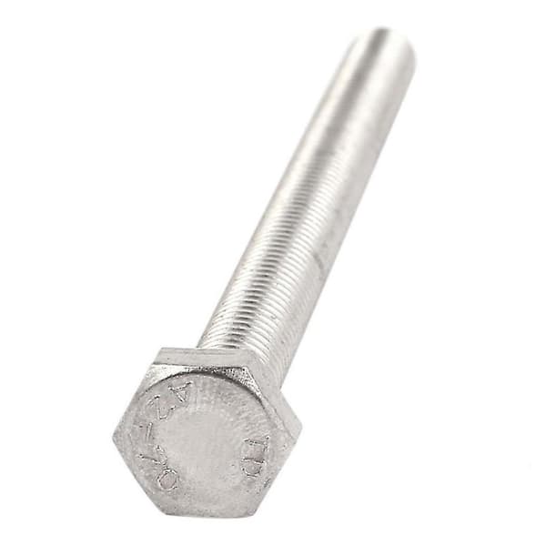 M8 X 100mm A2 Rustfritt Stål Fullgjenget Sekskantskrue Bolt 5 Stk