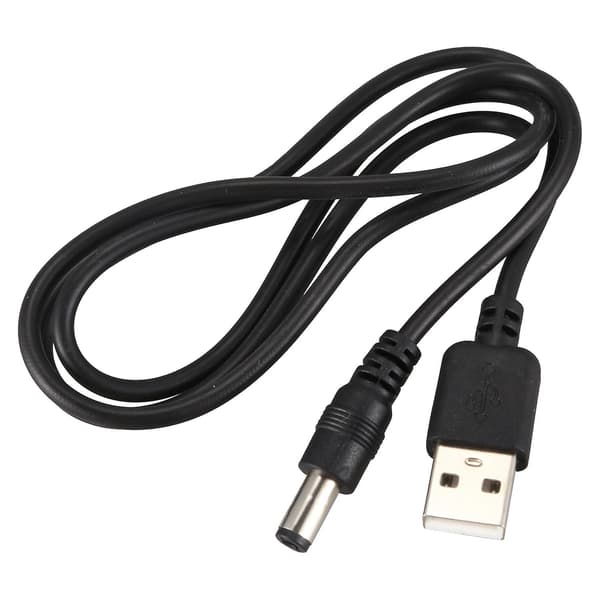 Usb-kabel 5,5 mm / 2,1 mm 5v Dc-kontakt Power Cable (svart, 75 cm)