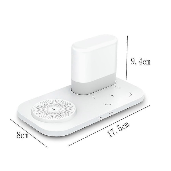 Trådløs lader med nattlys, 15W rask trådløs lading, kompatibel med iPhone, Samsung osv.