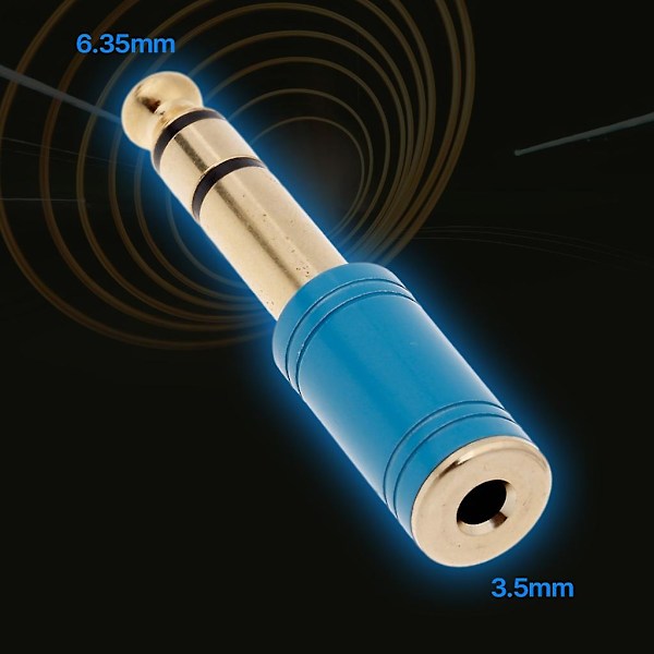 6,35 mm - 3,5 mm adapteri kullattu 6,35 uros - 3,5 naarasliitinmuunnin