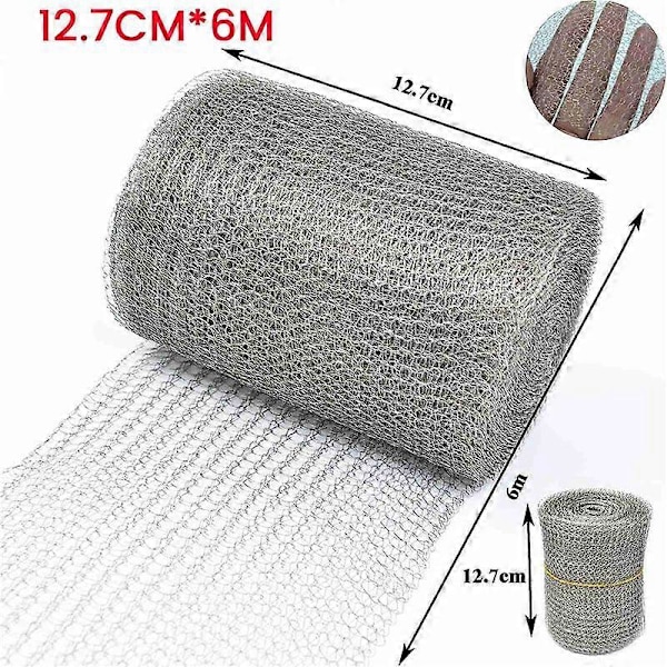 Trådnet Rustfrit Stål 12,7 cm x 6 m Trådnet Fintmasket Rustfrit Stålnet Tætmasket til Beskyttelse
