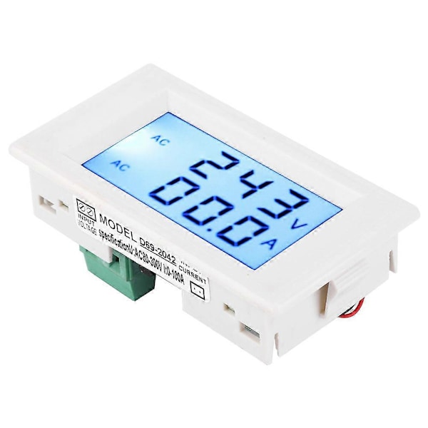 D69-2042 Dubbel Display Voltmeter Amperemeter AC80-300V 0-50A 0-100A med Strömtransformator Vit