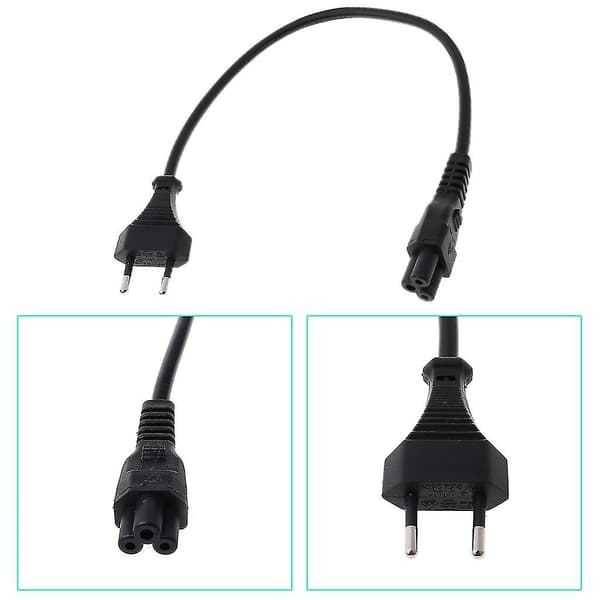 Strømadapterkabel EU 2-polet Han til IEC 320 C5 Mickey til Notebook Strømforsyning 30cm