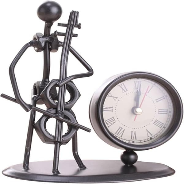Elegant bordsklocka med klassisk cellodesign, analog klocka för ditt rum, kontor, vardagsrum