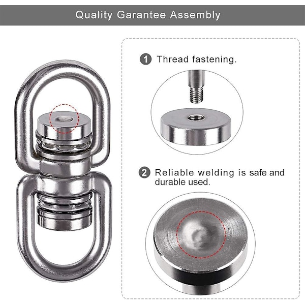 Rostfri Swivel i Rostfritt Stål, Permanent, Upp till 1200LB 360° Rotering Hängande Fäste