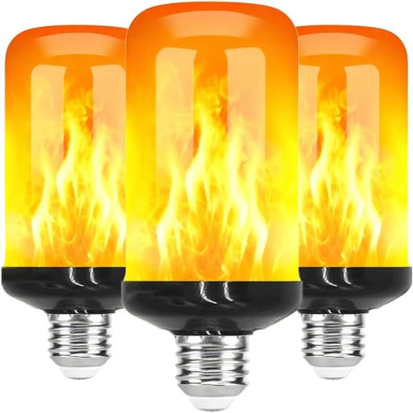 LED Flame Lamp - Black Background with Dynamic Flame - Jumping Light - Christmas Atmosphere Flame Lamp - E27 - Four Settings with Gravity