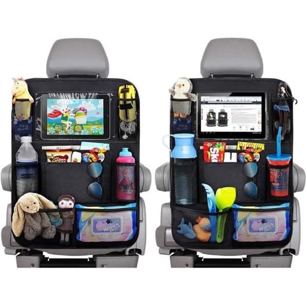 Bilorganisatör - 2 st - 600D Oxfordtyg - 61 x 42 cm - Svart