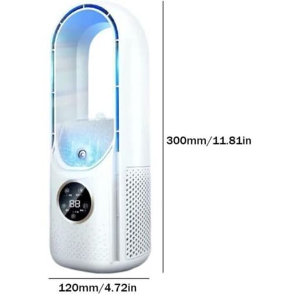 Gistuch Loftventilator, Oscillerende Tårnventilator, Bladløs, 6 Hastigheder, Hvid