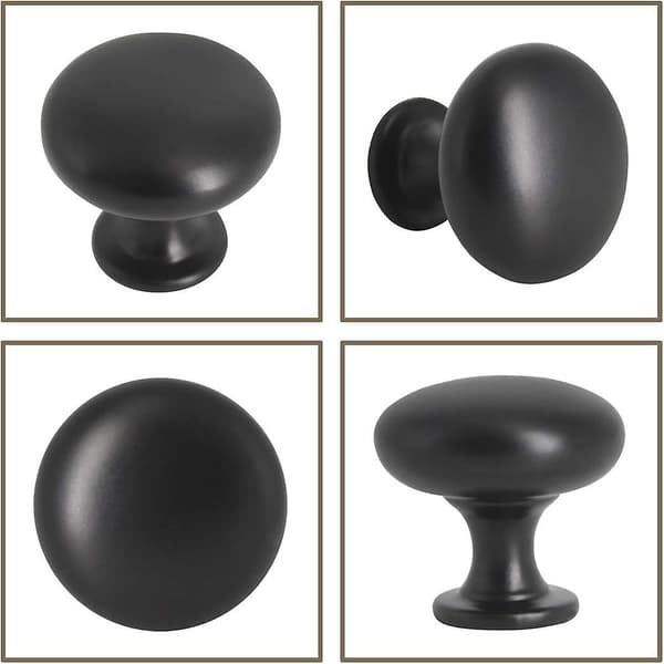 10 Stykker Solid Skapdørknott Kommodehåndtak Sopp Garderobetrekk Diameter 30mm Svart