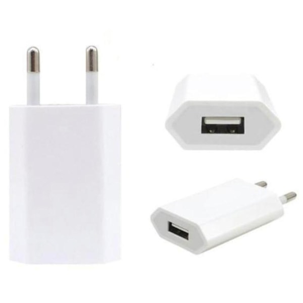 USB-laddare kompatibel med iPhone / Samsung 5V / 1A och andra Vit