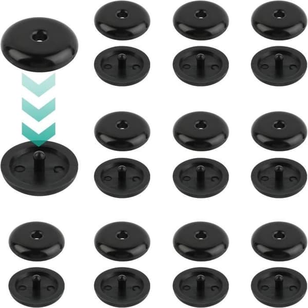 Låseknapper, 10 par sorte sikkerhedssele-stopknapper, universelle sikkerhedsseleknapper til alle typer.
