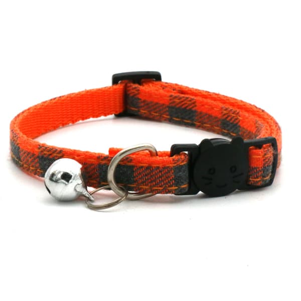 Six Classic Anti-Choke Collars with Bells, Suitable for Cats, Adjustable from 22 to 30 cm.
