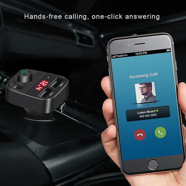 Bil Kit Trådløs Bluetooth Telefon Oplader LCD MP3 Afspiller Håndfri FM Transmitter Dobbelt USB Oplader