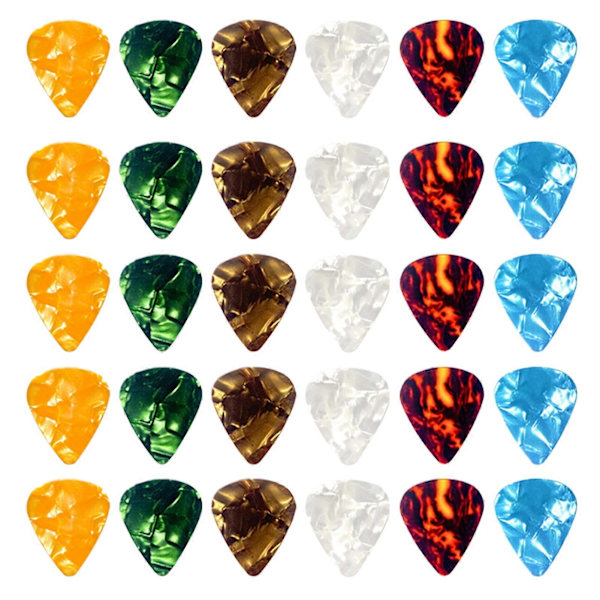 30st Gitarrplektrum 0.5mm 0.75mm 1.0mm Tunna Varierade Färgglada Kärlekshjärta Celluloidplektrum för Bas Elgitarr Akustisk Gitarr Ukulele KAESI
