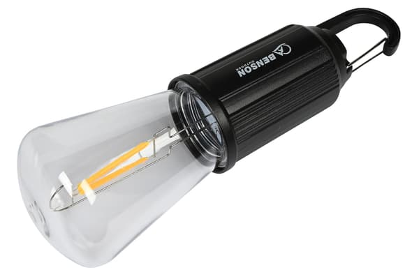 Campinglampe med karabinkrok oppladbar