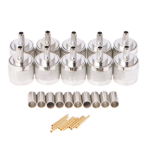 10 st N-hona Stickkontakt för RG58 RG142 LMR195 RG400 Koaxialkabel