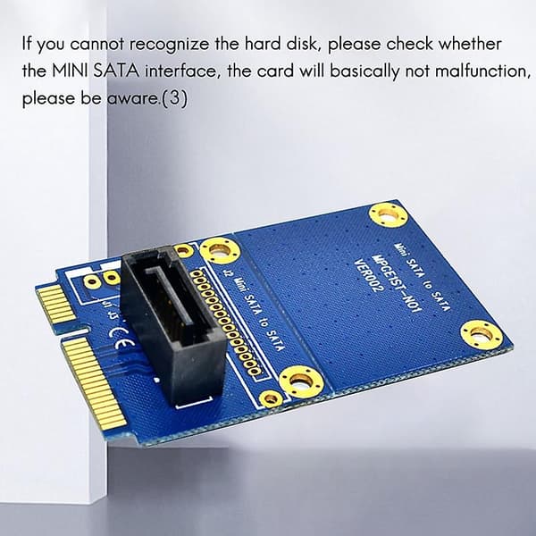 MSATA - SATA -sovitinkortti Mini SATA - 7-nastainen SATA Mini PCIe -laajennus SATA Pystysuora sovitinkortti Su