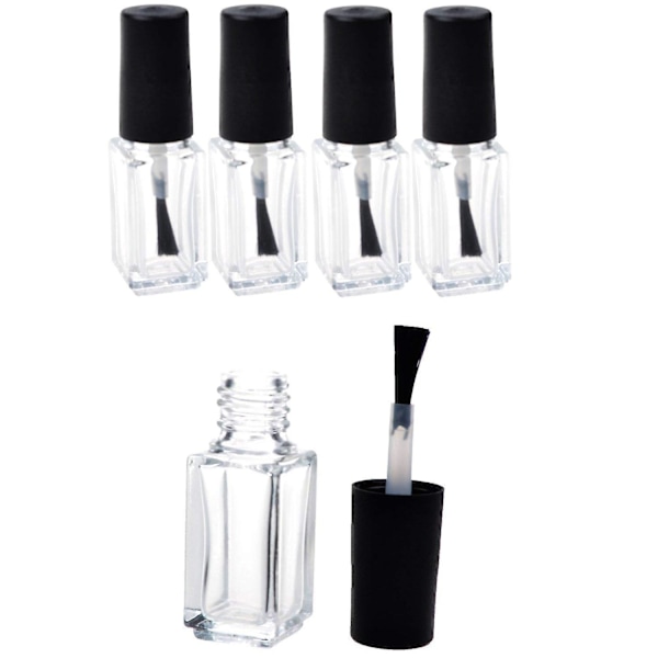 Tomma nagellacksflaskor med borste (5 ml, 5-pack)