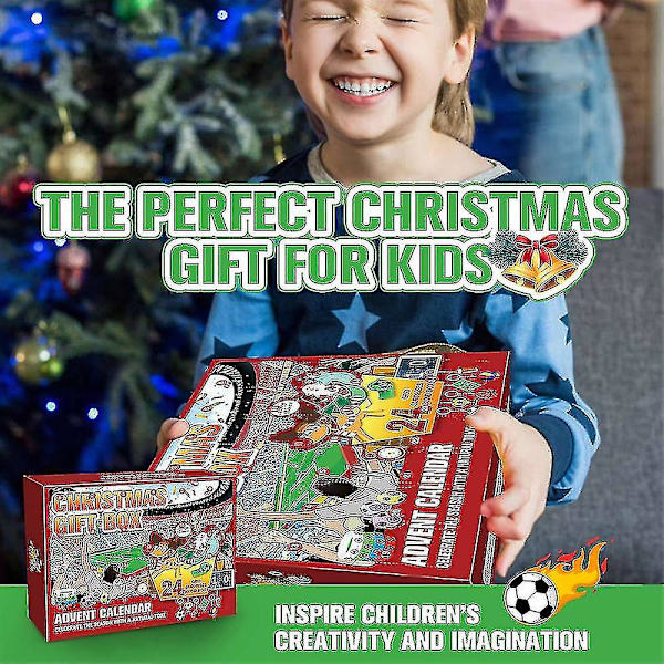 Adventskalender 2022 för Pojkar VM-tema Fotboll Leksaker Leksaker för 3-12 år gamla barn