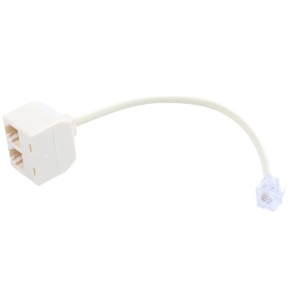 RJ11 6P4C Liitin 2 X Portti M / F Jakaja Puhelinsovitinkaapeli Beige