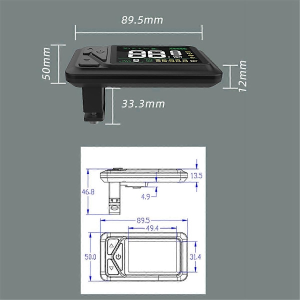 E-Bike Display 36V 48V 60V E-03N LCD-skärm 5 Pin Elektrisk Scooter Smart LCD Färgskärm Mätare med