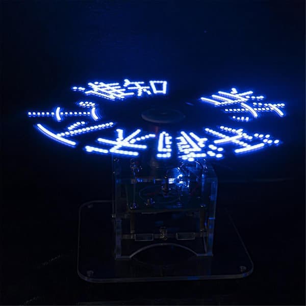 Platt Rotations-LED-Punktdisplay DIY-Kit 51 Enchips Mikrodatorkoppling DIY Elektronikdelar, Nej