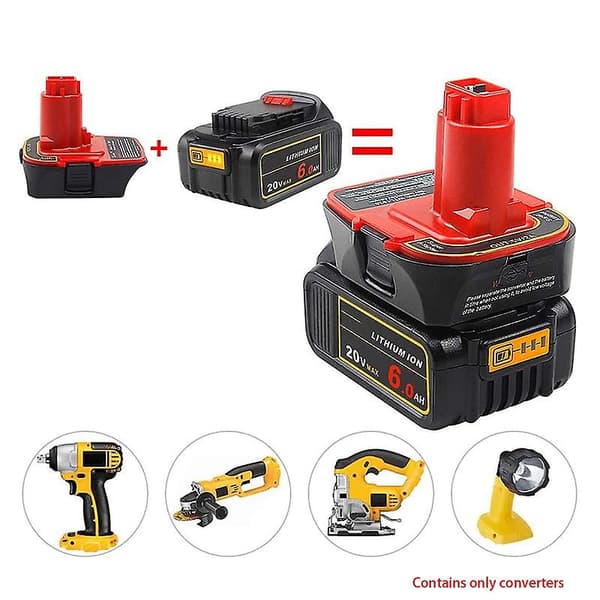 Adapter - Batteriadapter for verktøy 18V - 20V DCA1820 DCB090 USB-funksjon konvertert til DC9096 DE9