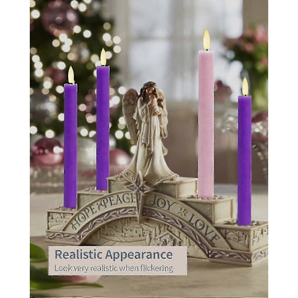 Flameless Adventsljus Set - Batteridrivna LED-ljus med timer (4-pack)