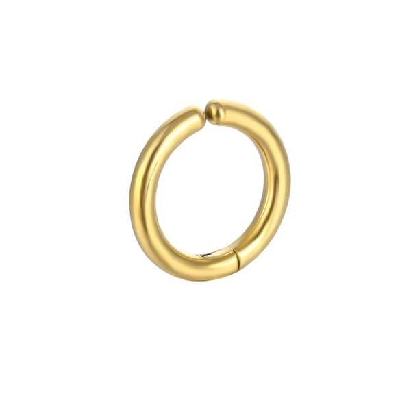 Fake Piercing Earring Without Hole Thick Ring Gold 12mm