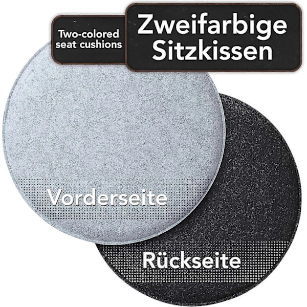Komfortabel Rund Filt Hynde 36cm - Sæt med 4 Grics I Sort