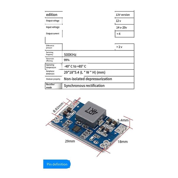 Dc-dc Mini560 Pro Dc Step-down Regulert Strømforsyningsmodul Høy Effektivitet Utgang 12v